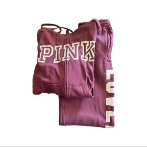Woman’s pink sweatsuit